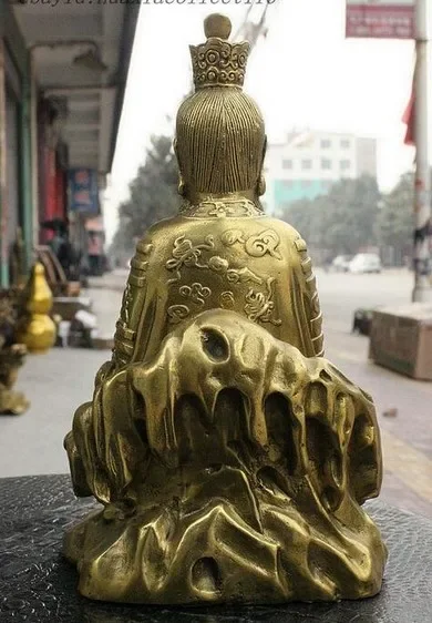 9-дюймовая китайская латунная статуя даосского храма Taishang Laojun Senior Moral God