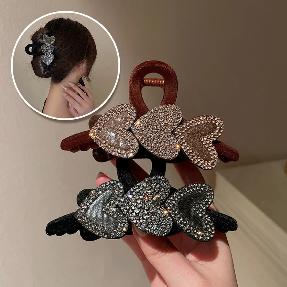 

Женская заколка-краб для волос, матовая Заколка-краб в форме сердца, аксессуар для волос в Корейском стиле