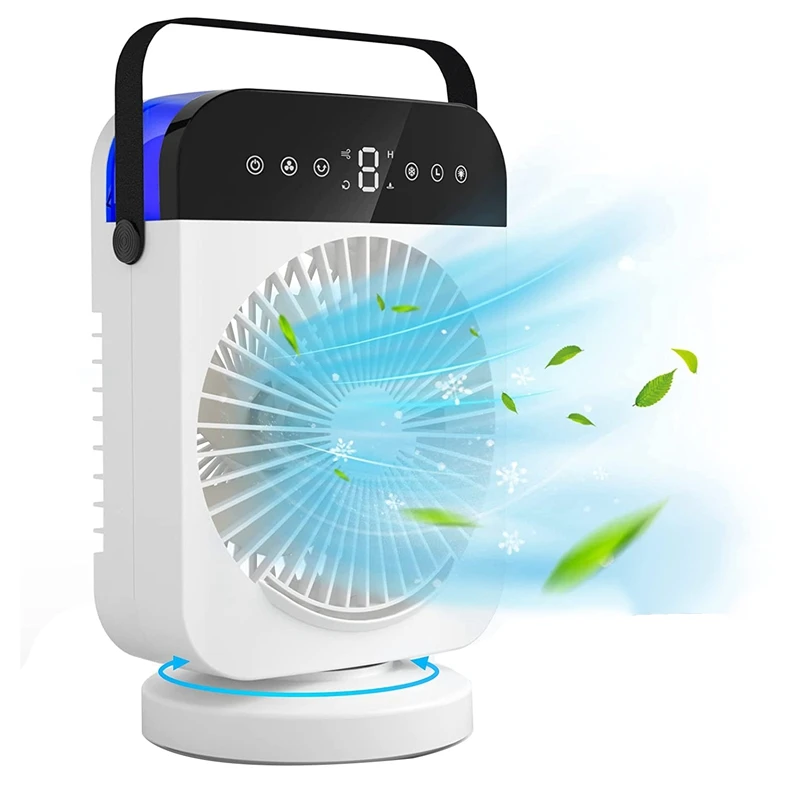 

Portable Air Cooler Fan, Evaporative Cooler, Personal Mini Mobile Air Conditioner 3 Spray Modes With Timer For Home