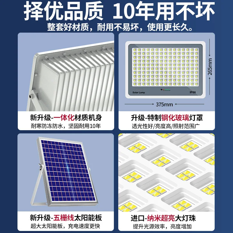 Светодиодный IP66 Dream Blue Солнечный прожектор Наружные фонари Супер яркие мощные