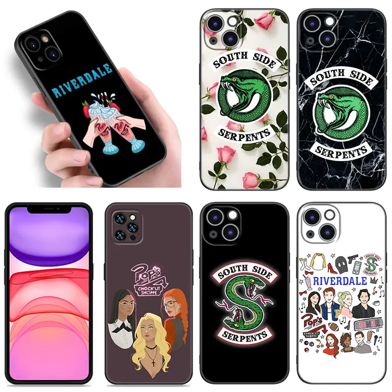 Черный силиконовый чехол Riverdale South Side Serpents для Apple iPhone 12 13 Mini 11 14 15 16 Pro Max 7 8 Plus