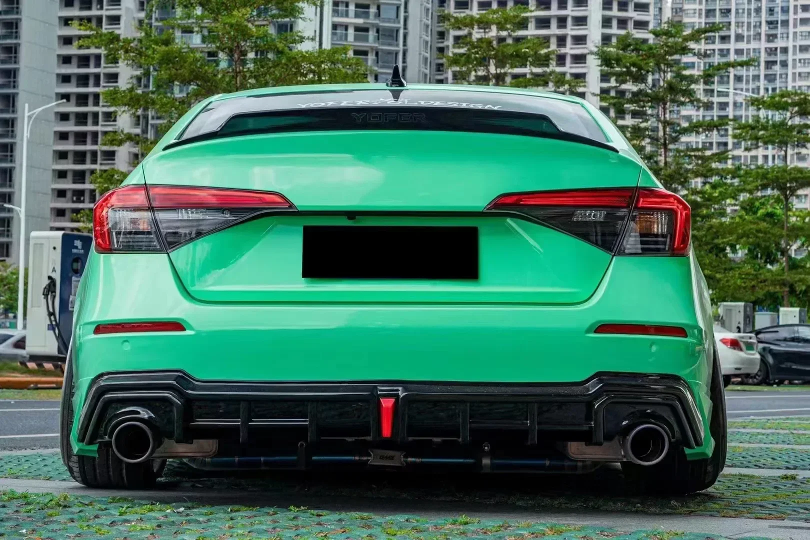 Для Honda Civic 11-го поколения 2022-2023 комплект кузова сплиттер заднего бампера матовый