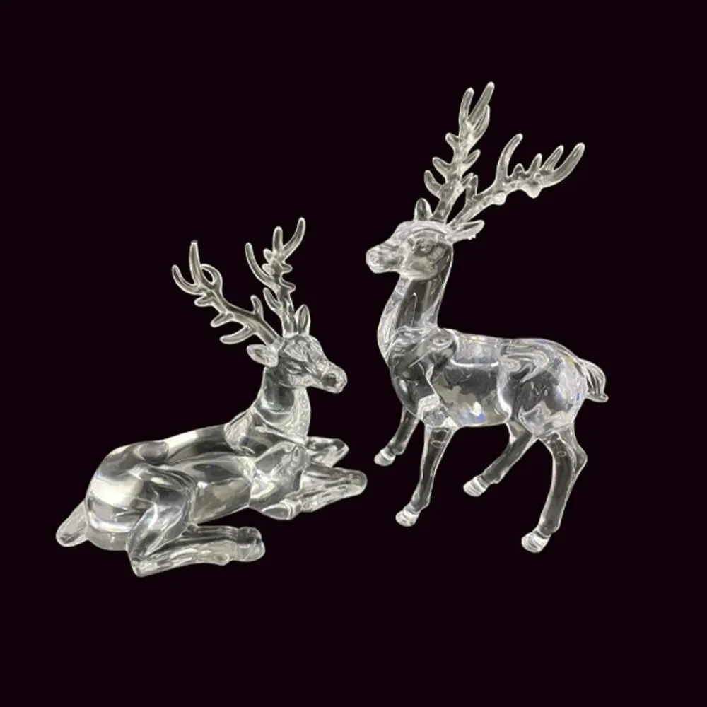 

Cute Acrylic Deer Animal Decorations Deer Acrylic Crystal Deer Elk Simulation Desktop