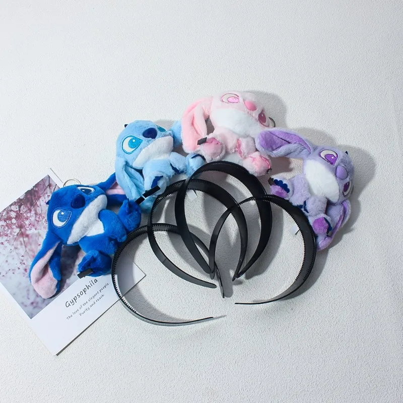 Disney Stitch плюшевая кукла обруч для волос милый мультфильм аниме мода портативный