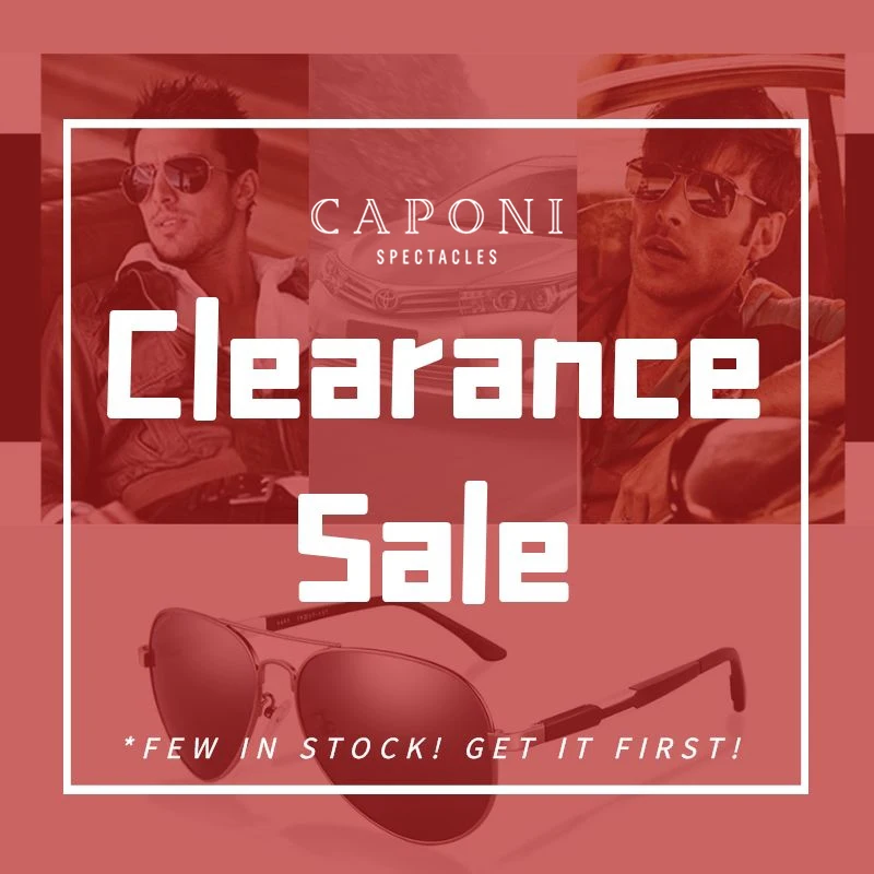 

CAPONI Cleanrance Sales Sun Glasses For Men Pilot Rimless Super Light Eyewear TR-90 No Frame Men's Sunglasses Polarized CP7482