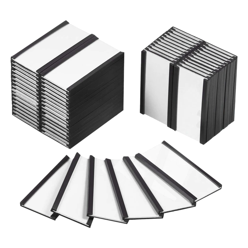 

60 магнитных держателей для этикеток с магнитными держателями для карт данных с прозрачными пластиковыми защитными пленками для металличес...