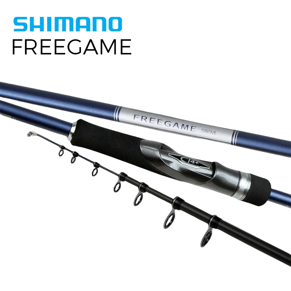 Оригинальный телескопический портативный спиннинг Shimano Freegame 2023 Удочка 2 29 м 44 59 74 9