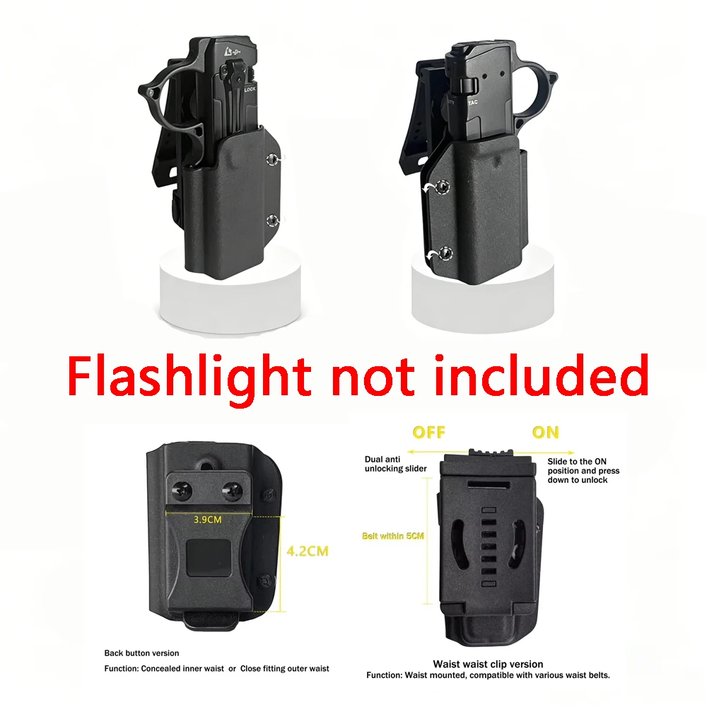 Фото Чехол-кобура Kydex K-Sheath с защитным корпусом и креплением на ремень для фонаря NEXTORCH TA70 (фонарь в комплект не входит) №1