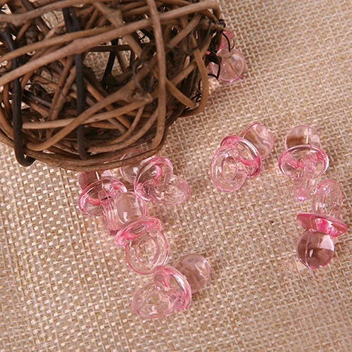 

202 NEW Hot 50pcs Small Diamond Cut Pacifiers Bead Baby Shower Favors Boys Girls For Party Table Game Decor Party Supplies