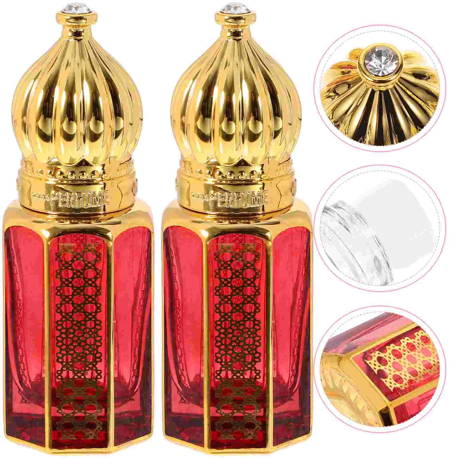 

2 Pcs Perfume Roller Small Oil Bottles Empty Essential Refill Travel Ball Oils Glass Perfumes arabes