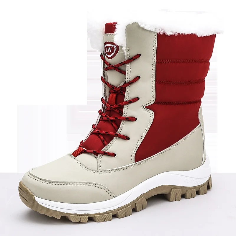 

Женские ботинки со шнуровкой, ботинки на платформе и каблуке, зимняя обувь для женщин, зимние ботинки, женские мягкие ботильоны, зимние белы...