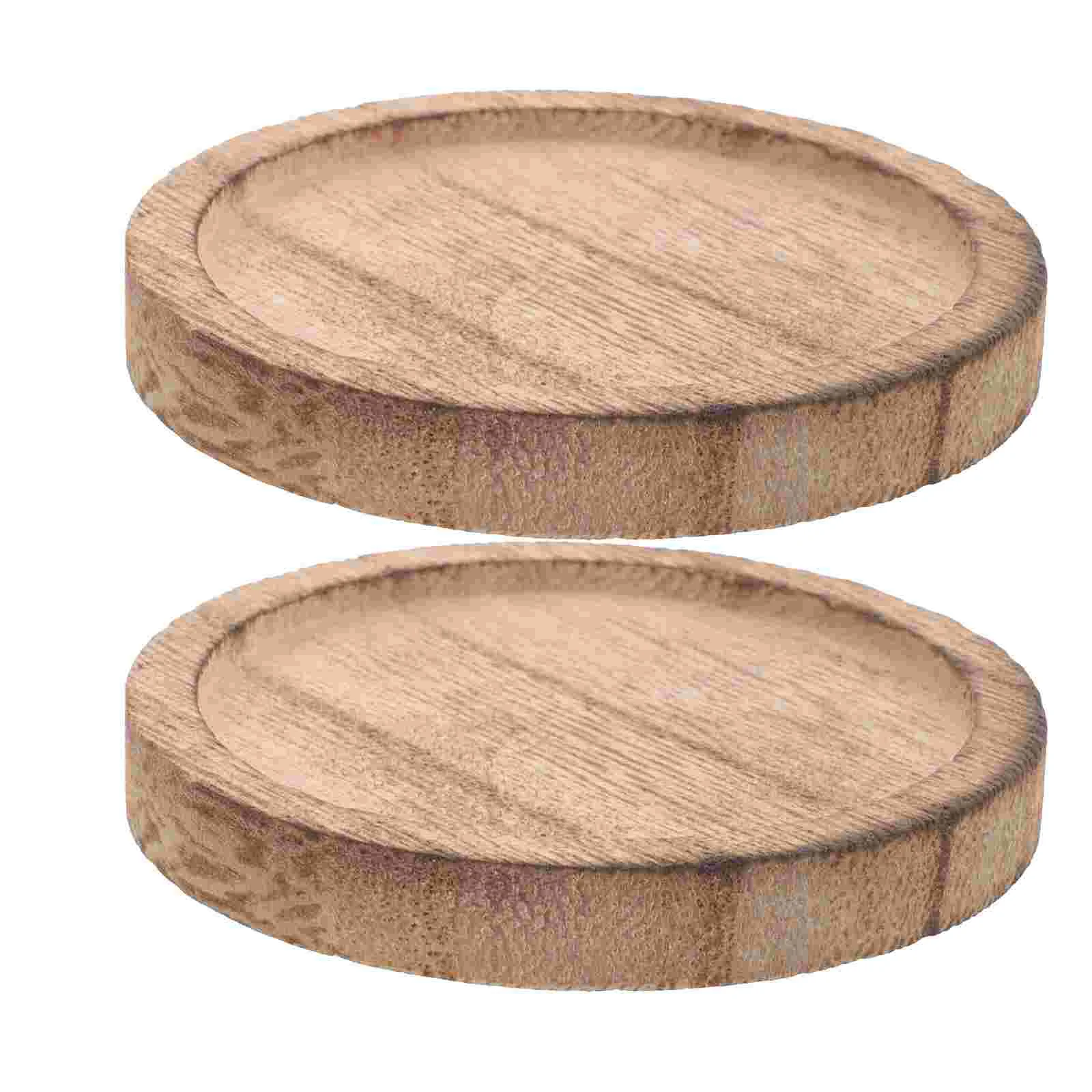 

2 Pcs Wooden Candleholder Desktop Candlestick Holders Stand Bedroom Decor Candlesticks