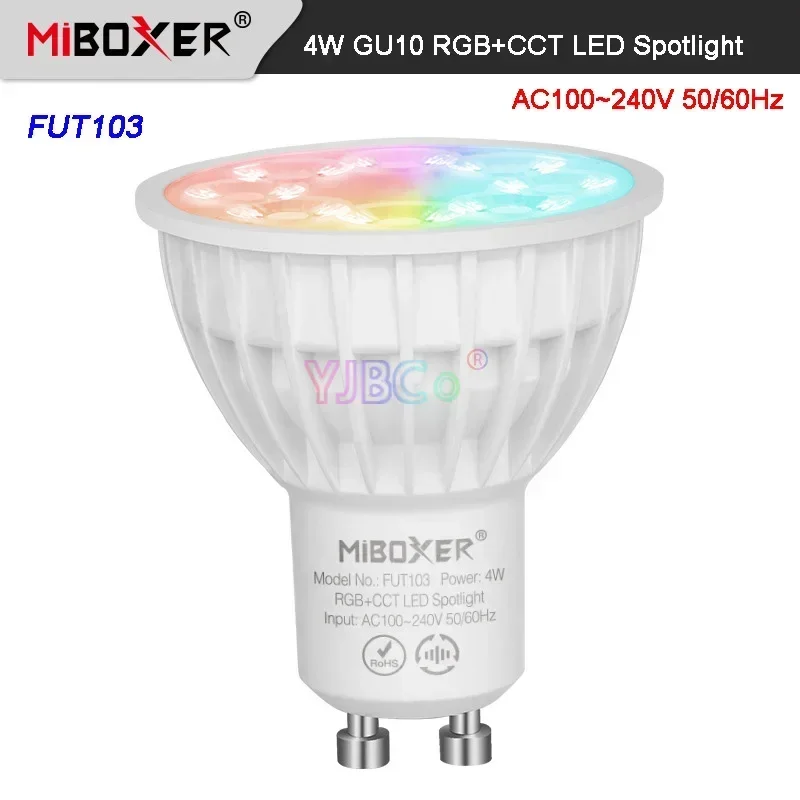Miboxer FUT103 2 4G 4 Вт GU10 RGB + CCT светодиодный прожектор 110 В 220 переменного тока комнатная