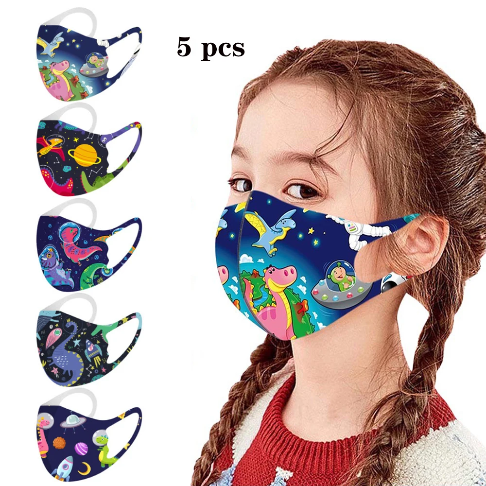 

5 шт., детская Ветрозащитная маска для лица с принтом