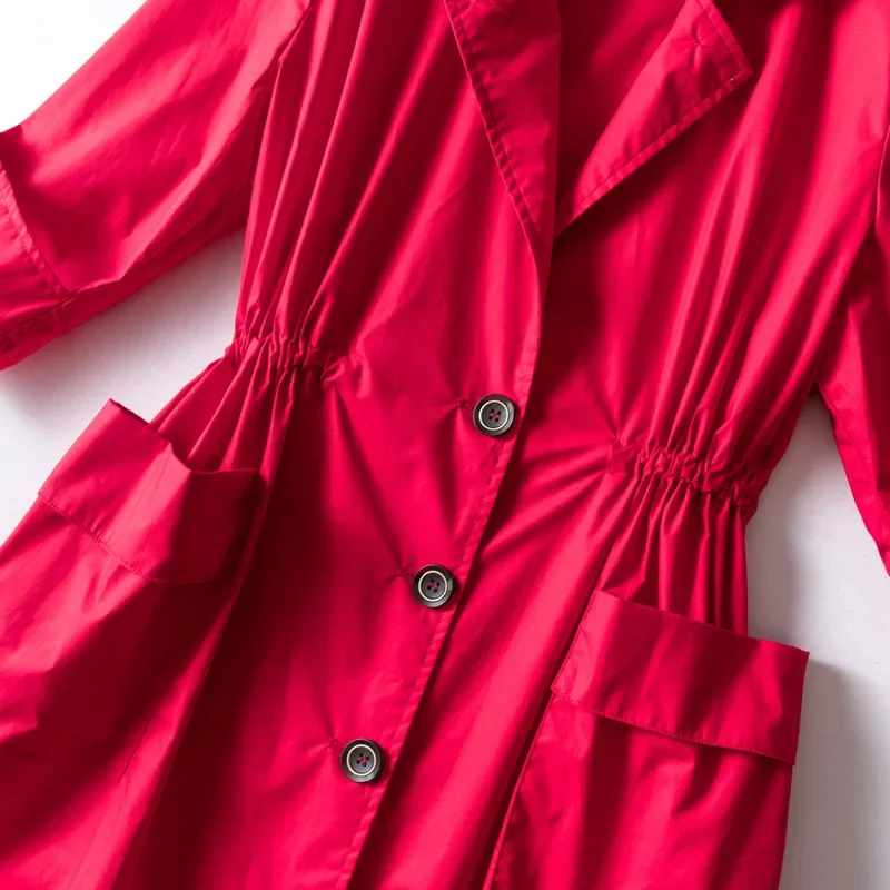 Распродажа женский плащ премиум-класса однобортный с длинными лацканами одежда