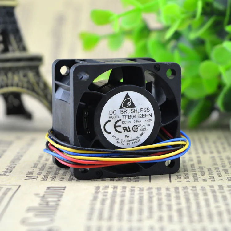 Двухшаровой вентилятор сервера Delta Tbb0412ehn 4028 12 V0.87a 4 см