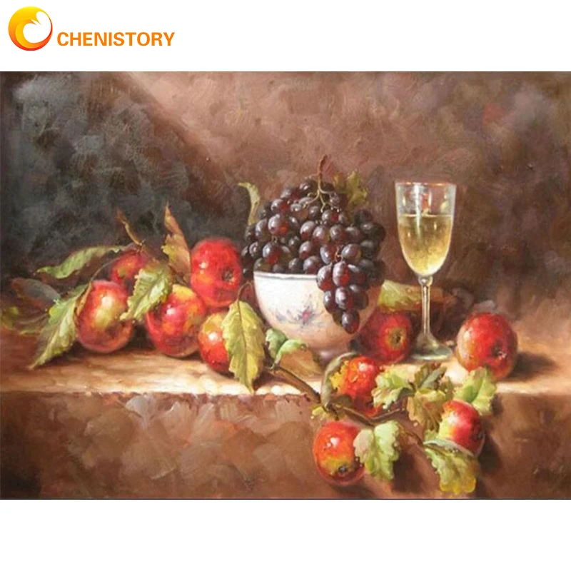 

CHENISTORY Scenery Painting By Number Still Life Drawing On Canvas HandPainted DIY Pictures By Number Kits Home Decor Gift