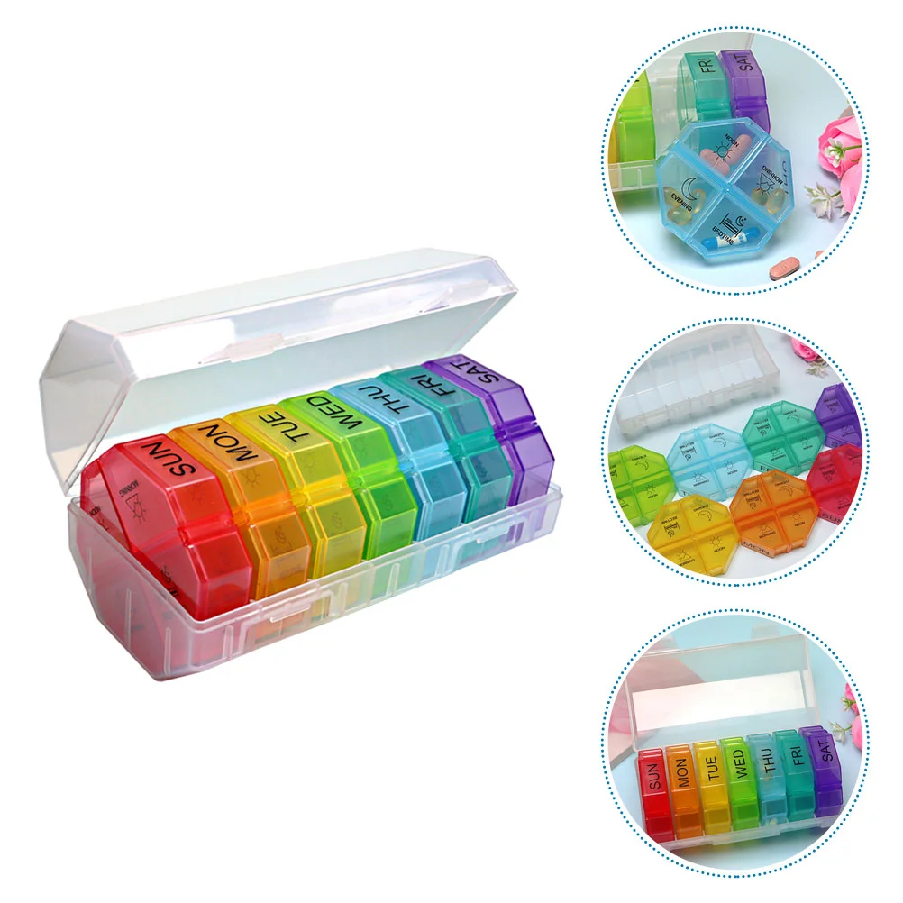 

Weekly Box Container Organizer Day Dispenser Case Medication Holder Tablet Reminder Portable Compartment A Times Travel Four