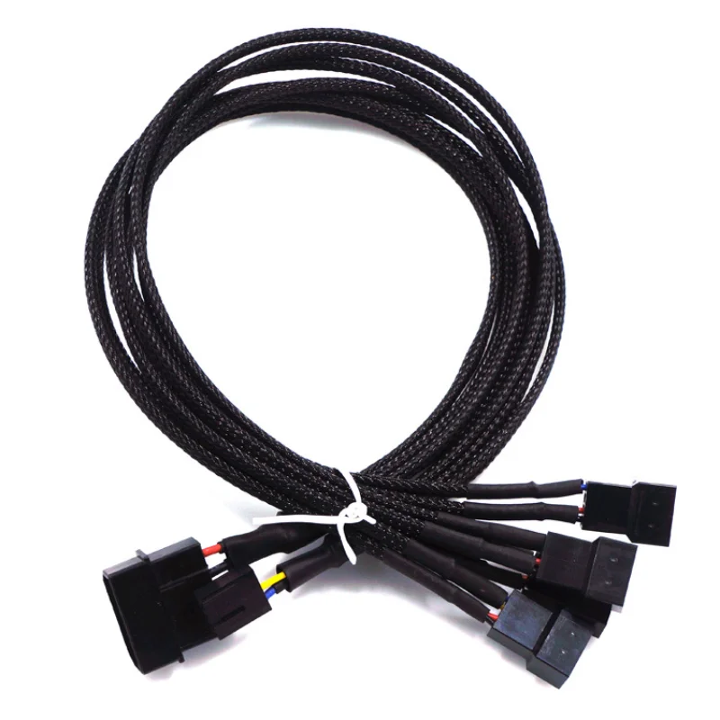 

Computer PWM Fan Adapter Line One In Three Fan Connection Line Large 4Pin To 4Pin Fan Expansion Line Packet Network Cricut