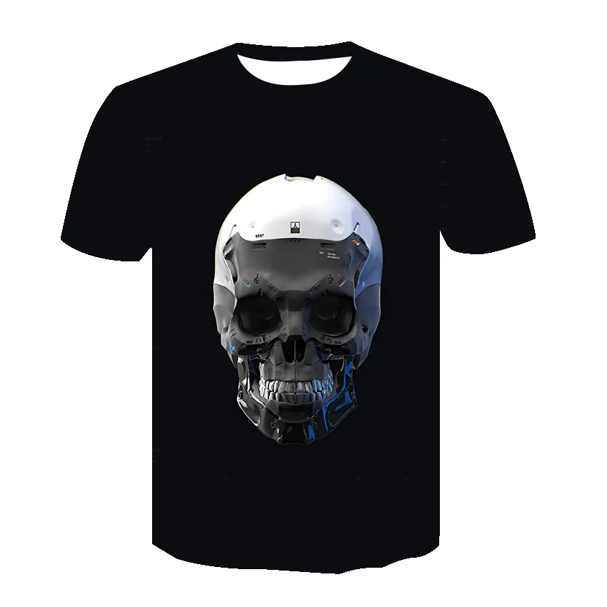 

Men Simple Summer Fashion T-shirt 3D Skull Frame Graphic T Shirts Women Casual Breathable Tee Commute Short Sleeve Tops Clothing