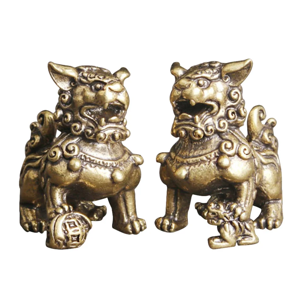 

Statue Brass Figurineanimal Statues Sculpture Ornament Decoration Decor Wealth Prosperity Fengshui Fu Guardian Kylinchinese Car