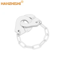 popular stainless steel chain menottes bague handcuff rings for women men fashion jewelry making party rings