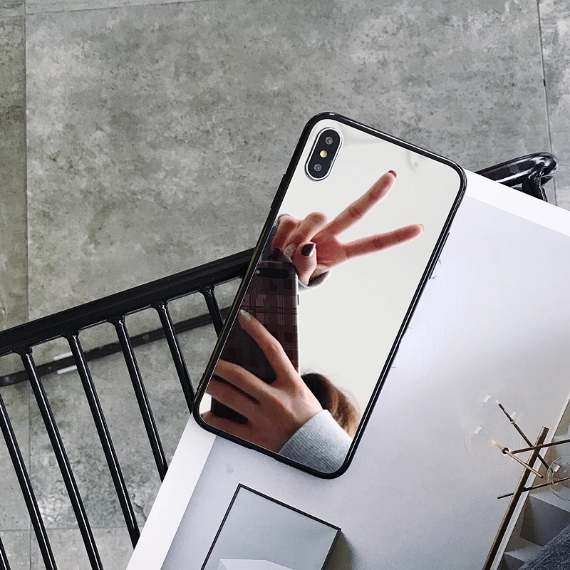 

New Edge Mirror Phone Case For iPhone Soft TPU Protective Case Mirror Case