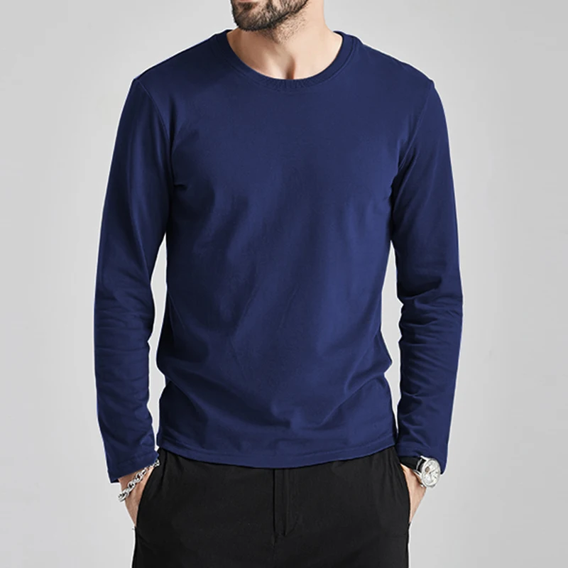

Autumn T-Shirts Men Cotton Long Tees Women Solid Plain Male Female Basic Thermal Tshirts Slim Fit Tee Shirt Casual Short Tops