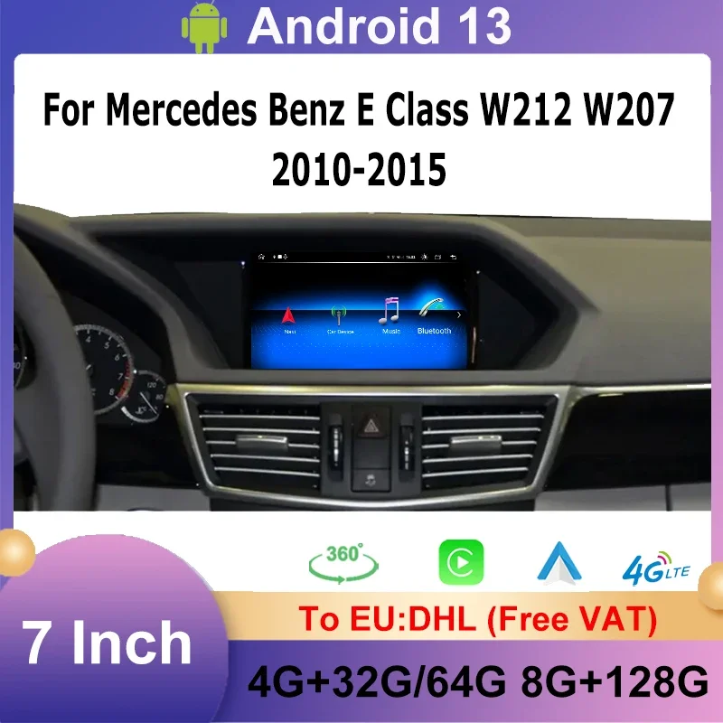 Автомобильный радиоприемник экран 7 дюймов Android для Mercedes E W212 W207 C207 Carplay Auto 360