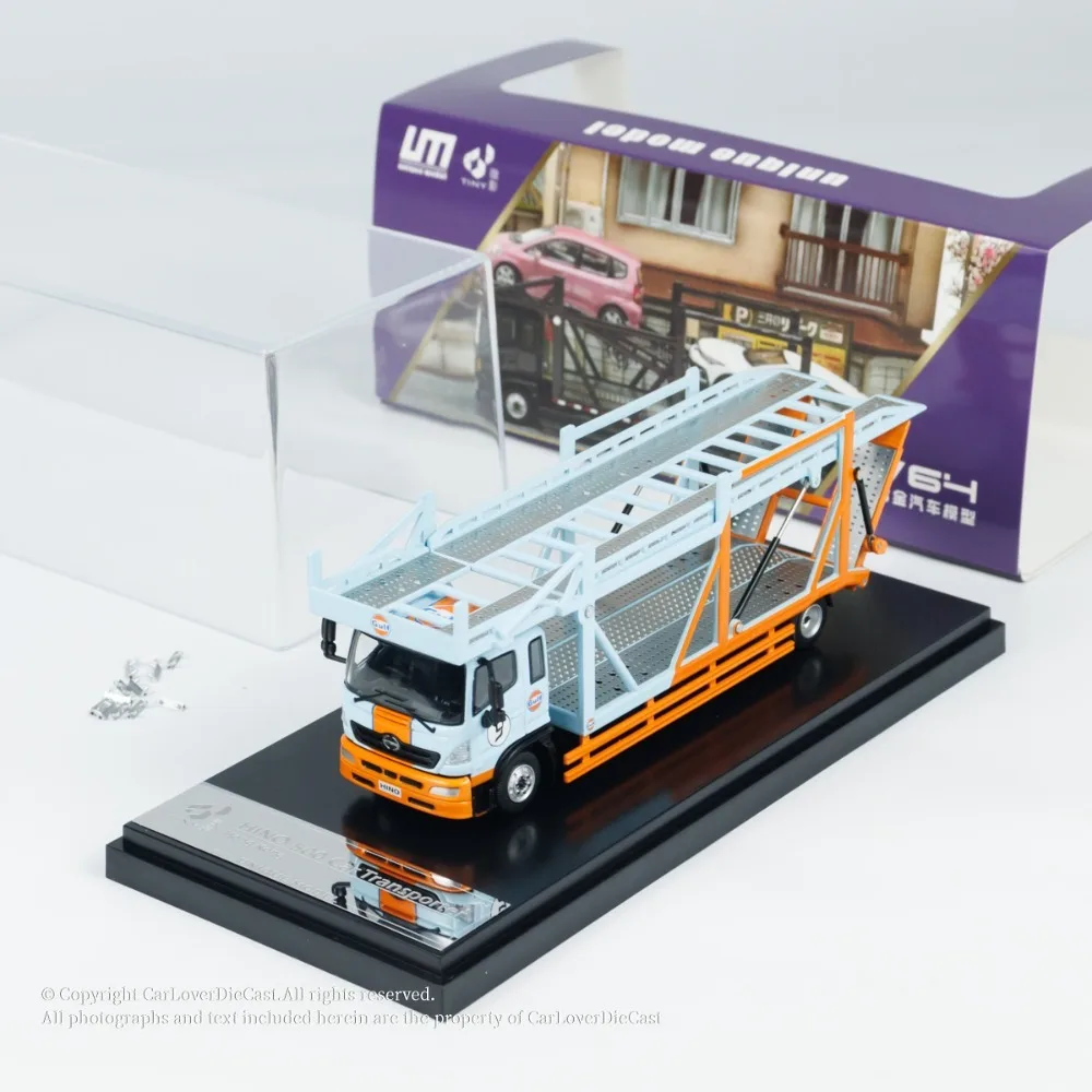 Фото Уникальная модель 1:64 Scania HINO Ranger 500, двухэтажный мост-транспортер, прицеп Benz, полусъемная модель автомобиля из сплава, литая под давлением, игрушка №3