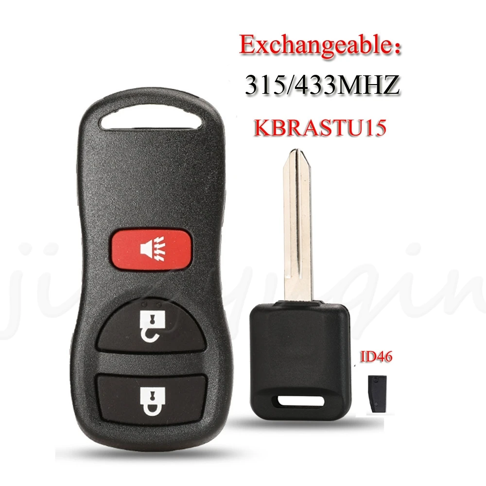 

Jingyuqin 315/433 МГц автомобильный дистанционный ключ для Infiniti/Nissan Frontier Murano Armada Pathfinder Versa Altima Maxima Xterra KBRASTU15