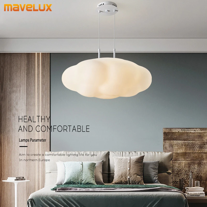 Clouds Ceiling Light White LED Chandelier For Dining Room Ch