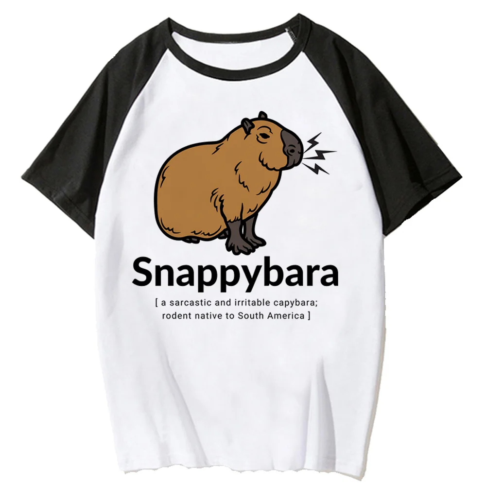 

Capybara t-shirts women Y2K manga harajuku Tee female funny anime y2k clothes