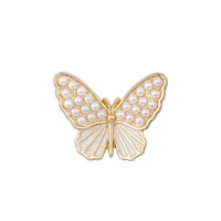 high quality pearl butterfly brooch pin insect coat dress clothing bag rhinestone bowknot brooch fashion jewelry gift
