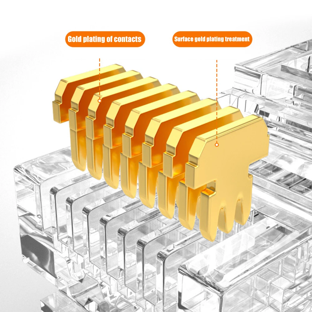 50-1 шт. RJ45 Cat6 Cat5e сквозные разъемы обжимные модульные сетевой кабель разъем Ethernet