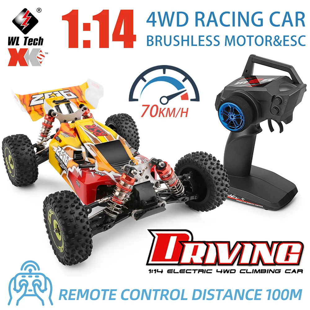 

WLtoys 144010 1/14 RC Car 75KM/H High Speed Off-Road 2.4G Brushless 4WD Electric RC Drift Toys For Children Racing vs 144001