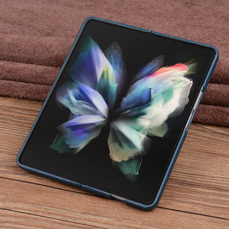 Tanie All Inclusive Oryginalne Skórzane Etui Do Samsung Galaxy Z Krotnie 3 Przypadku 360 Pełna Zawias Pokrywa Ochronna Dla Galaxy Z Fold3 5G Przypadku