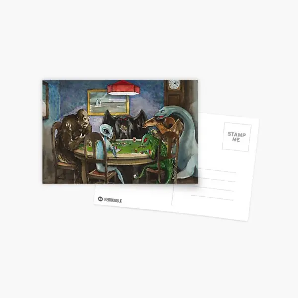 

Покерная открытка Cryptids для игры в покер декоративная картина в эстетике Хум поздравительная открытка подарок для мальчиков простая печать ...