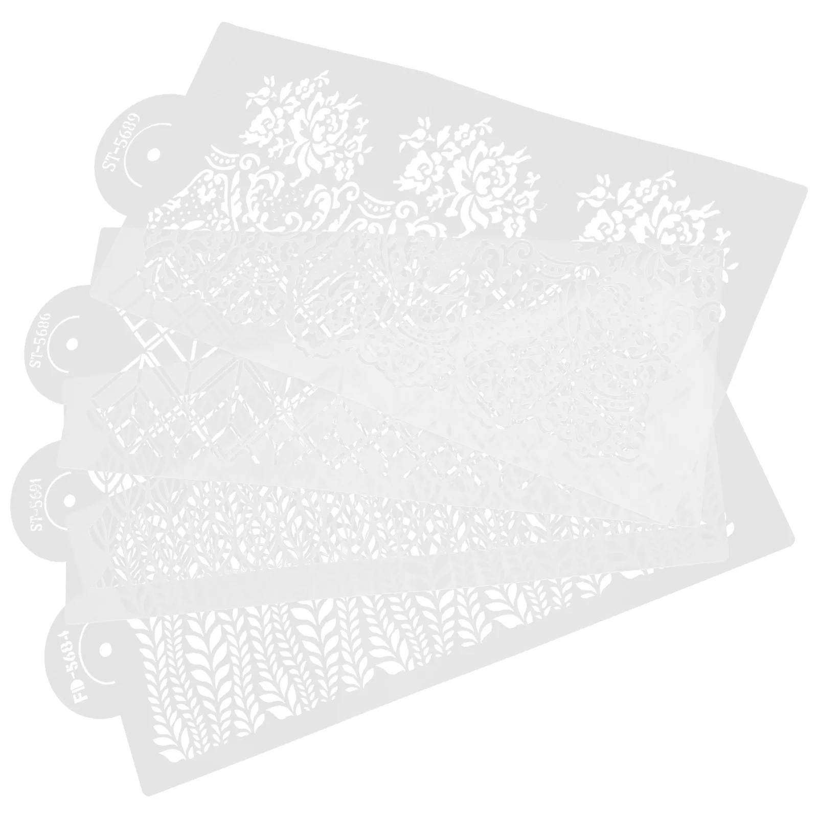 

4 Pcs Tool Dessert Stencils Printing Crafts Cake Decorating The Pet Hollow Painting