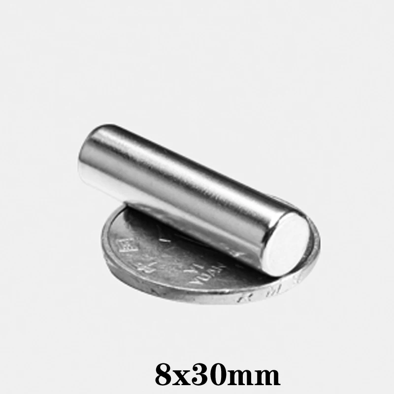 8x30 мм круглый сильный редкоземельный магнит 8 x 30 N35 толстый неодимовый диаметр