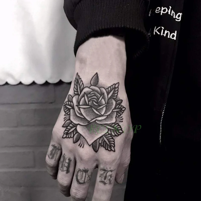 Waterproof Temporary Tattoo Sticker Rose Flower Hand back tatto Art  flash tatoo fake tattoos for women men