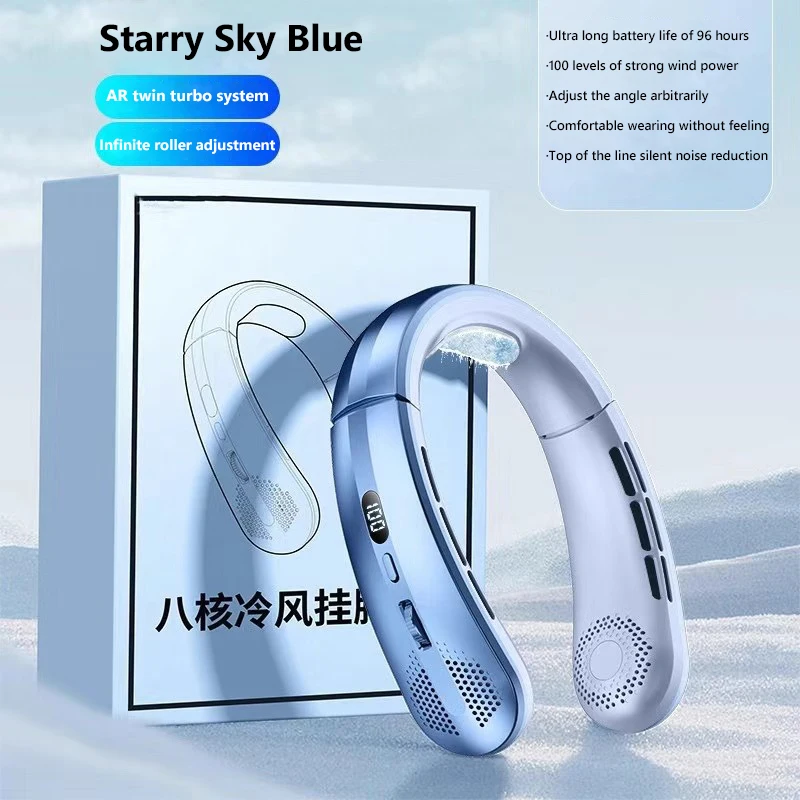 

Портативный шейный вентилятор Xiaomi, мини-электрический вентилятор, бесшумный шейный ремешок, носимый охлаждающий вентилятор, USB перезаряжаемый шейный ремешок, воздушный охладитель