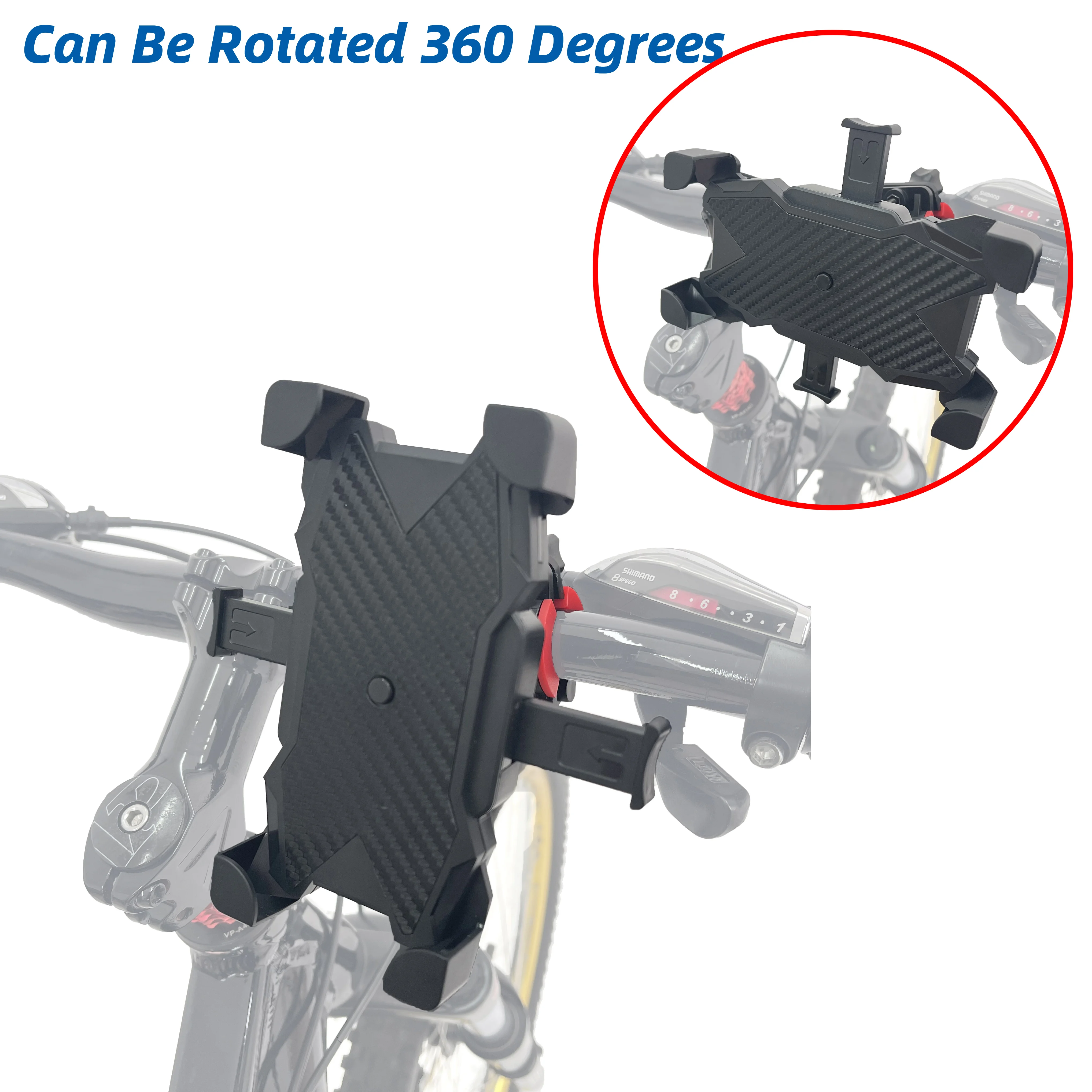 

REYGEAK Universal 360 Rotating Bicycle Bike Phone Holder Handlebar Clip Stand Mount Bracket For Smart Mobile Cellphone Rotatable