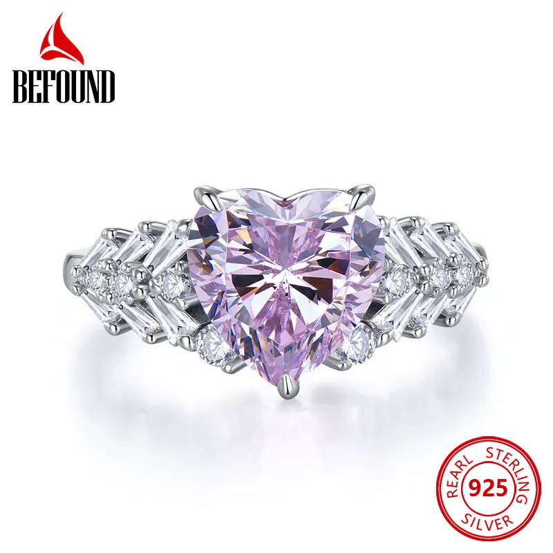 

10mm цвет сердца 925 чистое серебряное кольцо г - жа роскошь бриллиантовое кольцо изысканные драгоценности