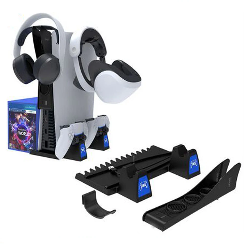 

IPEGA PG-P5037 Host base For PS5 Game Vertical Cooling Fan Dual Controller Charging Headphone hanger 3 Fan Station Charger