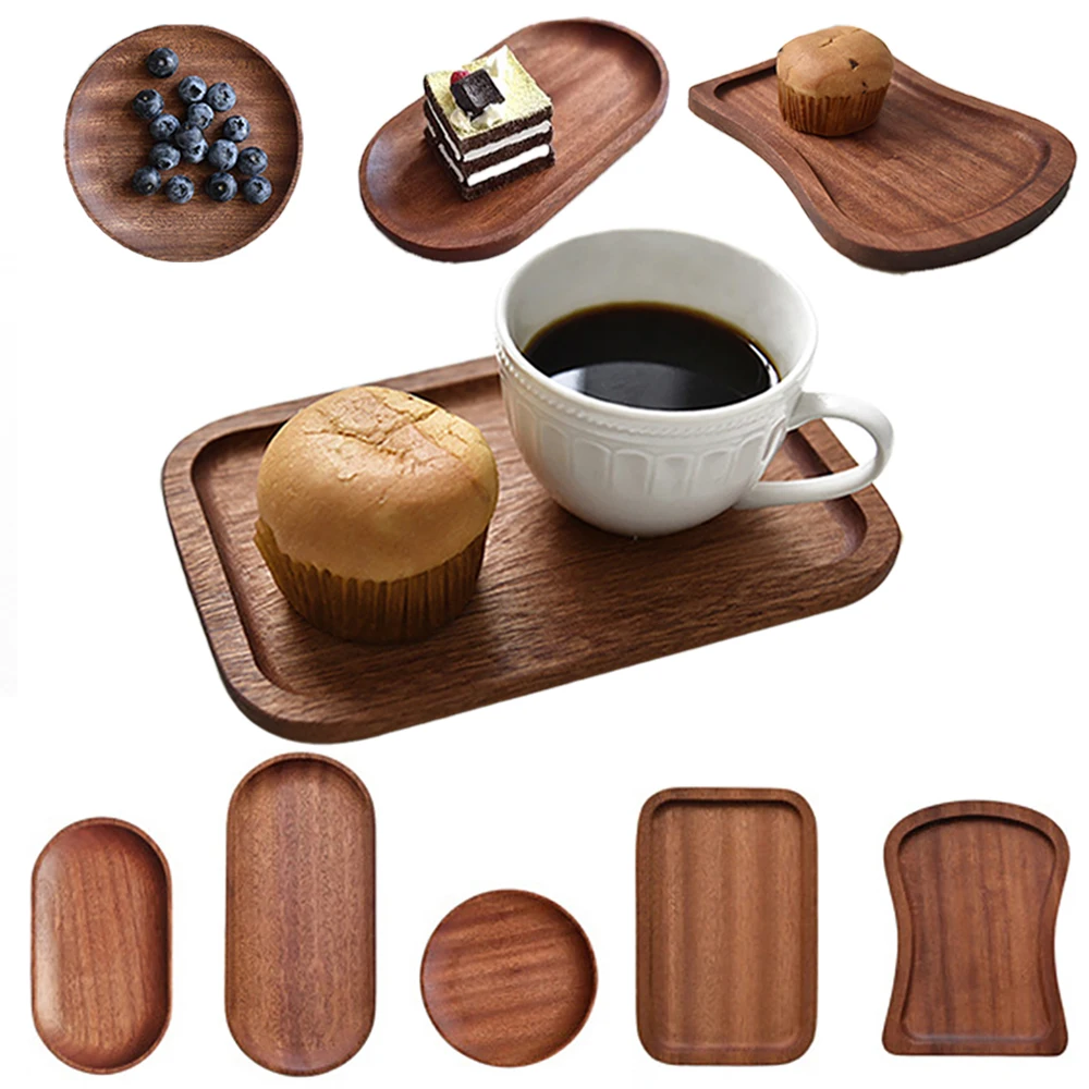 Wooden Plates For Serving Tray Bread Dessert Snacks Cake Display Stand Dining Table Buffet Plate Serving Wooden Tableware Dishes