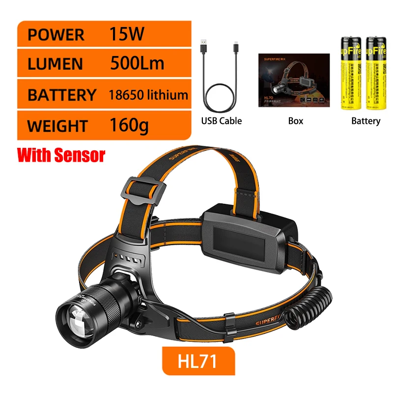 

Налобный фонарь SUPERFIRE черный