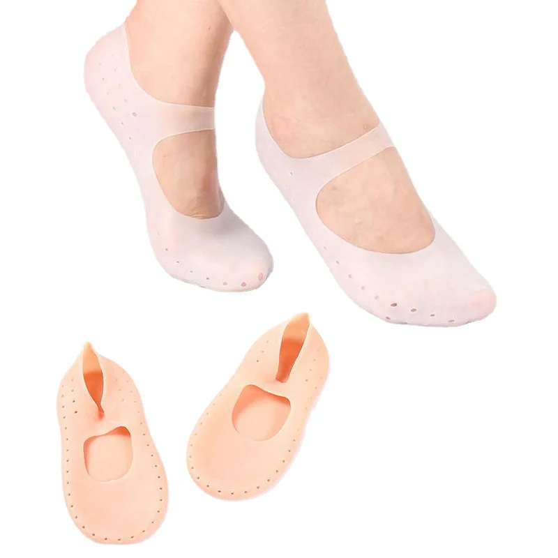 

1 pair Soft Silicone Foot Care Protector Moisturizing Gel Socks Relieve Dry Cracked Peeling Heels Shoes Insole Pedicure Foot Spa