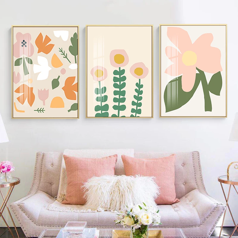 

Flower Floral Art Frame Poster Natural Simple Modern Wall Art Art Panel Wall Art Decor Canvas Art UNFRAME
