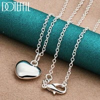 doteffil 925 sterling silver solid small heart pendant necklace 16 30 inch snake chain for women wedding charm engagemen jewelry